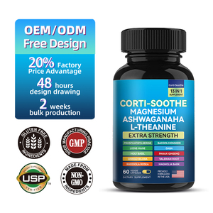 DUOZI OEM Corti-Soothe Magnésium Ashwagandha L-Théanine Force Maximale 60 Capsules Végétales Sans Gluten Soutien au Sommeil - Product Image 1
