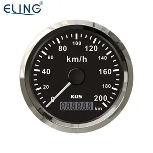 Kus 85Mm (3 3/8 '') Snelheidsmeter Speedo Gauge 12V 24V Puls Signaal Voor Auto Truck Cargos Rv Van Schepen Met Rood Geel Achte