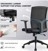 Chaise de bureau exécutive ergonomique en maille, pivotante, réglable en hauteur avec vérin à gaz 3 positions, couleur personnalisable, design moderne, fabriquée en Chine