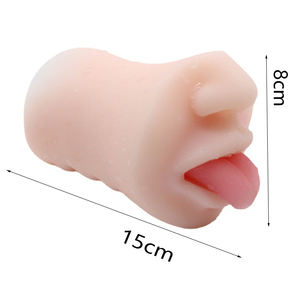 Realistischer männlicher Mastur bator mit realistischer strukturierter Mund-<span class=keywords><strong>Vagina</strong></span>, lebensechtem Sexspielzeug mit Gesicht und Zähnen, Deep Throat Oral für Männer - Product Image 5