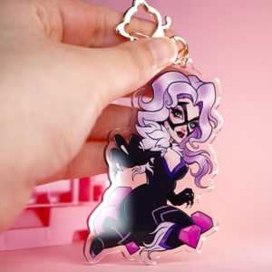 Breloque Chibi en Acrylique OEM/ODM Anime Marvel Rivals <span class=keywords><strong>Black</strong></span> <span class=keywords><strong>Cat</strong></span> Felicia Hardy Spiderman <span class=keywords><strong>Comics</strong></span> - Product Image 6