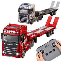 Camion semi-remorque RC Huina 1302 à l'échelle 1/24 en alliage, autorisé, 2.4G 12CH, tracteur de construction télécommandé RTR pour enfants