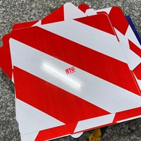Placa Reflectante de Aluminio con Diseño de Chevron, Adhesivo Personalizado Serigrafiado, Señal de Advertencia de Seguridad para Autocaravanas, Remolques y Casas Rodantes