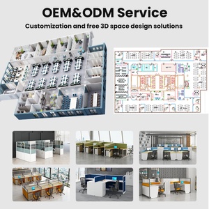 Soundproof Office Staff <b>Working</b> <b>Station</b> Modern Modular Cubicle Workstation Desktop 3 4 5 Person Office Workstation Table - Product Image 2