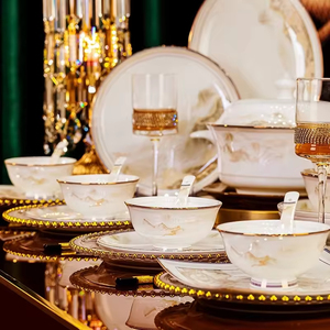 Assiette et bol en porcelaine de style chinois, nouvelle collection, pour la maison, cadeau, usage domestique, qualité assurée - Product Image 2