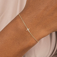 Mlluki Joyería al por Mayor, Pulsera de Plata de Ley 925 con Baño de Oro de 14K y Circonitas Cúbicas Personalizadas de Fábrica para Mujer