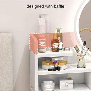 <span class=keywords><strong>3</strong></span> Modes d'éclairage Miroir blanc Bureau <span class=keywords><strong>de</strong></span> maquillage Coiffeuse Bureau <span class=keywords><strong>de</strong></span> maquillage avec <span class=keywords><strong>tiroirs</strong></span> - Product Image 3