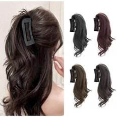 Essuie-glaces carrés élégants pour femmes Extensions de cheveux à haute température avec broches 1P Bundle - Product Image 1
