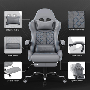 Silla para adultos con logotipo personalizado, respaldo ergonómico de 400 libras, reposabrazos con alas, estructura de estilo de carreras, cuero PU, Sedia Da Gaming - Product Image 5