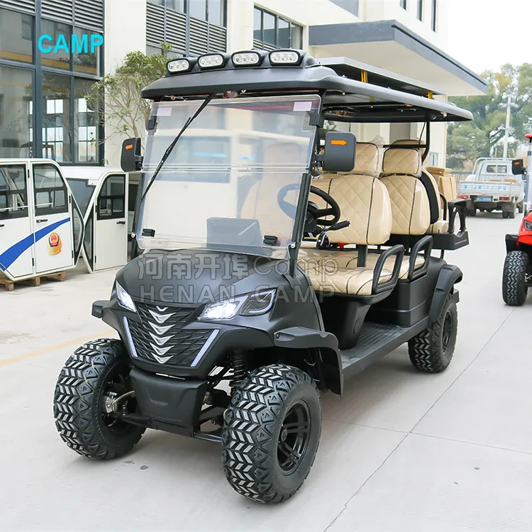 CAMP voiturette de golf de luxe populaire 5kw à moteur électrique 6 places standard bon prix voiture club