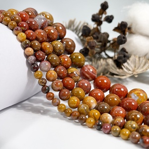 Cuentas Sueltas de Ágata Roja Natural de Estado de Guerra para la Fabricación de Joyas, Jaspe Orbicular, Pulseras DIY, Collar con Cuentas - Product Image 1