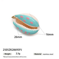 Manna plaqué or classique enfants océan plage drôle peint à la main coquille naturelle bricolage acier inoxydable bijoux accessoires breloques