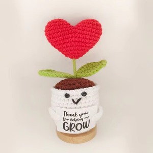 <span class=keywords><strong>Muñeca</strong></span> de girasol de ganchillo de apoyo emocional hecha a mano Gracias por ayudarme a crecer regalo maestro mamá abuela Flor de ganchillo en maceta - Product Image 5