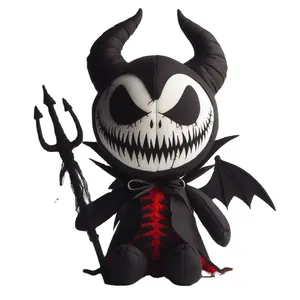 Peluche nero personalizzato peluche da 20cm bambola di peluche diavolo giocattolo di Halloween personalizzato