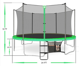 <span class=keywords><strong>Trampoline</strong></span> sécurisé <span class=keywords><strong>de</strong></span> 8 pieds recouvert <span class=keywords><strong>de</strong></span> <span class=keywords><strong>mousse</strong></span>, certifié GS TUV, cadre en acier, enceinte en PVC, tapis en polypropylène - Product Image 4