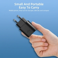 Chargeur mural USB-C PD3.0 QC3.0 25W avec puce intelligente AI, protection contre les surcharges/surtensions/courts-circuits, respectueux de l'environnement pour Samsung iPhone