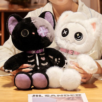 Nouvelle poupée de chat squelette en peluche tridimensionnelle poupée de dessin animé mignon cadeau créatif poupée d'oreiller de mode