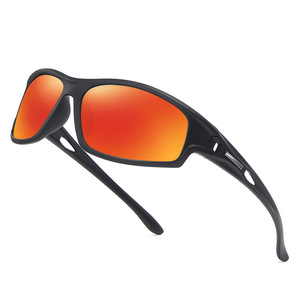 Unisex Polarized Sunglasses <b>Black</b> <b>Frame</b> Blue Mirror Lens UV400 Protection Outdoor Sports Cycling Driving - Product Image 2