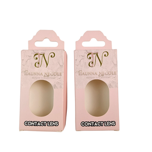 화장품 미용 제품을위한 맞춤형 크래프트 종이 포장 콘택트 렌즈 매니큐어 향수 에센셜 오일 마스카라 엠보싱 - Product Image 4