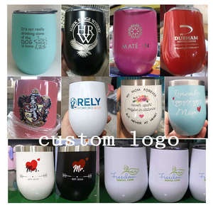 Custom12 oz Stainless Steel Stemless <strong>Wine</strong> Glass Unbreakable Insulated Double Wall Vacuum Travel Mugs <strong>Wine</strong> <strong>Tumbler</strong> - Product Image 6