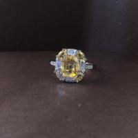 Bague en argent sterling 925 avec citrine, bande premium, pierre de citrine violette intense, design sophistiqué, rhodiée, pour mariages et fêtes