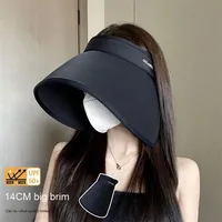 Chapeaux de soleil pour femmes Summer UV Protection Wide Brim Visor Hat Full Face Coverage Outdoor Cycling Visor Cap