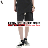 Shorts décontractés pour hommes, coupe ample, style streetwear, avec cordon de serrage, taille élastique, respirants, en tissu gaufré, mi-cuisse, pour l'été