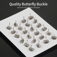 Boucles d'oreilles clous hypoallergéniques en acier inoxydable, fermoir papillon géométrique, bijoux de mode pour femmes