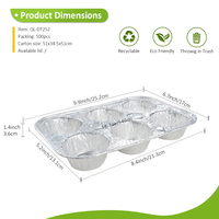 Moules à muffins en aluminium réutilisables, jetables, écologiques, de qualité alimentaire, pour 6 mini-cupcakes/muffins, personnalisables