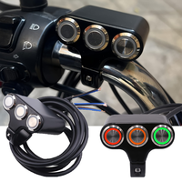 Interrupteur de guidon de moto à 3 boutons à action momentanée, bouton de démarrage/arrêt compatible avec les UTV, les scooters, en métal noir 12V