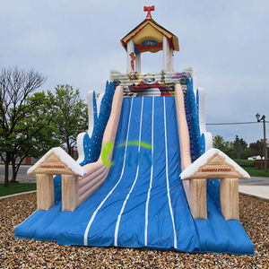 Parcours d'obstacles gonflable en PVC personnalisé pour <span class=keywords><strong>location</strong></span> commerciale, toboggan <span class=keywords><strong>sec</strong></span>/humide pour les fêtes scolaires en plein air, toboggan à voie unique avec souffleur - Product Image 1