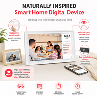 Cadre photo numérique intelligent connecté au Wi-Fi, écran tactile HD, transfert de photos sur le cloud, calendrier multifonction, montage mural ou sur bureau