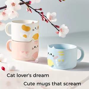 Tazas Apilables de Cerámica Adorables con Divertidos Diseños de Gatos de Dibujos Animados, Regalos Perfectos para Fiestas, Navidad y Amantes de los Gatos - Product Image 6