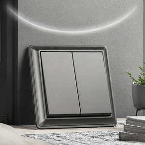 Grey touch wall <b>switch</b> 2 gang 2 way <b>switch</b> Fireproof PC panel <b>switch</b> IP53 waterproof <b>switch</b> - Product Image 2