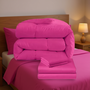 Juego de Ropa de Cama de 5 Piezas, Funda de Edredón, Fundas de Almohada, Sábanas, Color Sólido, Poliéster, para Toda Temporada, Uso Doméstico, Transpirable, Tejido, Estilo Simple - Product Image 2