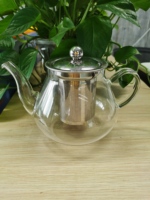 Théière en verre borosilicate de 20 oz, faite à la main, écologique, résistante à la chaleur, compatible avec les plaques de cuisson, avec infuseur en acier inoxydable et couvercle, pour café