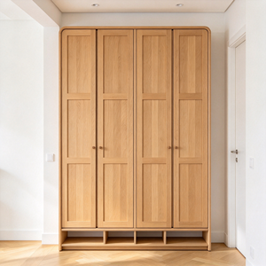 Modern Solid Wood <b>Shoe</b> Rack Cabinet Multi Door Storage <b>Wardrobe</b> with Open Shelf for Bedroom Entryway - Product Image 4