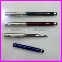 Stylos métalliques 4-en-1 avec pointeur, lumière LED, 0,7 mm, pour écrans tactiles capacitifs, iPad, iPhone