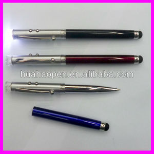 Stylos métalliques 4-en-1 avec pointeur, lumière LED, 0,7 mm, pour écrans tactiles capacitifs, iPad, iPhone - Product Image 5