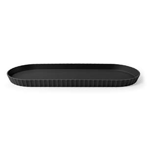 Plateau de service élégant en polypropylène noir mat Plateau en plastique carré/rectangle durable pour la maison et l'alimentation - Product Image 1