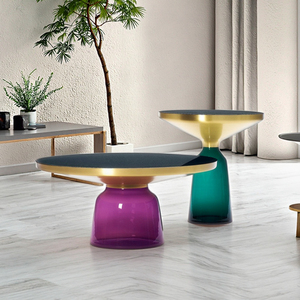 Tavolino da Tè in <span class=keywords><strong>Vetro</strong></span> e Acciaio Inossidabile di Lusso Leggero Tavolino Laterale per Soggiorno - Product Image 2