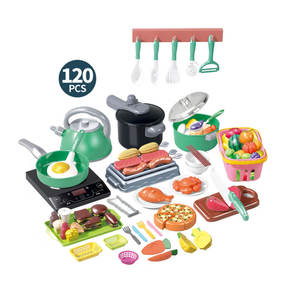 120 Uds. Los niños fingen jugar comida cocinar utensilios de cocina hamburguesa Pizza cortar fruta casa cocina conjunto juguetes para niños - Product Image 2
