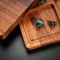 Boîte à dés magnétique en bois multi-compartiments personnalisée pour jeux de société