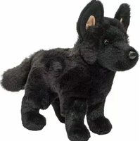 Jouet d'animal de forêt en peluche réaliste de chien de berger allemand noir d'émulation