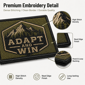 Patchs en velcro brodés sur mesure |   Patchs personnalisés à coudre ou à thermocoller |   Créez votre propre patch avec logo et nom pour vestes et chapeaux - Product Image 3