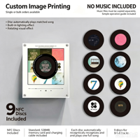 Boîte à musique en acrylique avec enregistreur CD, disque rotatif magnétique personnalisé avec capteur NFC, aimant de réfrigérateur audio