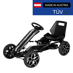 KETTLER KETTCAR EVOLUTION Black Kids Going Kart for 5-12 Year Olds Max 50kg Brake Clutch Gear Freewheel <b>Puncture</b>-<b>Proof</b> <b>Tires</b> - Product Image 6