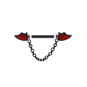 YICAI Punk Acero inoxidable arañas murciélago pezón <span class=keywords><strong>Piercing</strong></span> negro Halloween corazón ala arañas Barbell pezón anillo para mujer hombre - Product Image 6