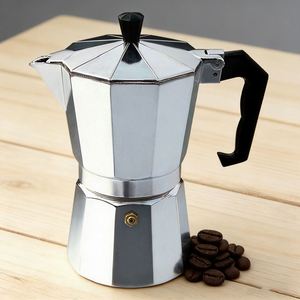 Cafetière Moka Moderne Économique en Aluminium Argenté pour Expresso sur Plaque de Cuisson, Accessoire de Cuisine Ecocoffee - Product Image 1