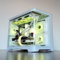 Fantasy WuKong Placa base de vidrio templado curvo Gaming RGB Computer Case con CPU de 360mm Soporte de enfriador líquido para jugadores